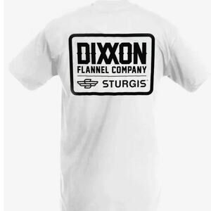 Dixxon Flannel Co. LARGE white T shirt sturgis badge NEW